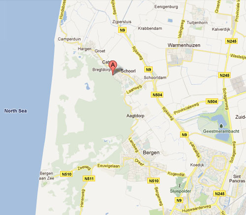 Kaart Dopersduin Schoorl